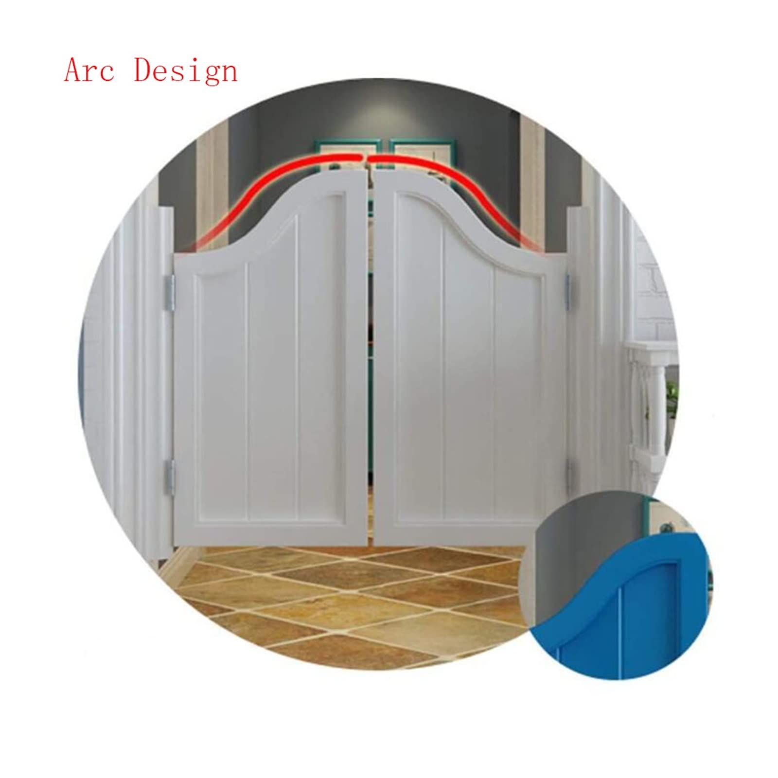 Porte a battente in legno per bar, chiusura automatica, con cerniere, elegante divisorio per cucina e balcone, 105 x 90 cm