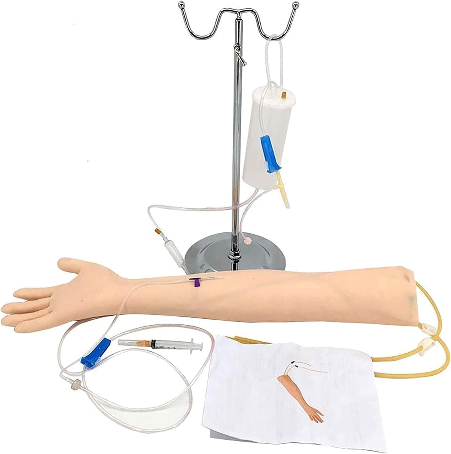 IV Practice Arm Venipuncture Training Kit Infusion Model, Phlebotomy and Venipuncture Training Arm for Nurse Apprentice Doctor Intravenous Injection, Infusion.