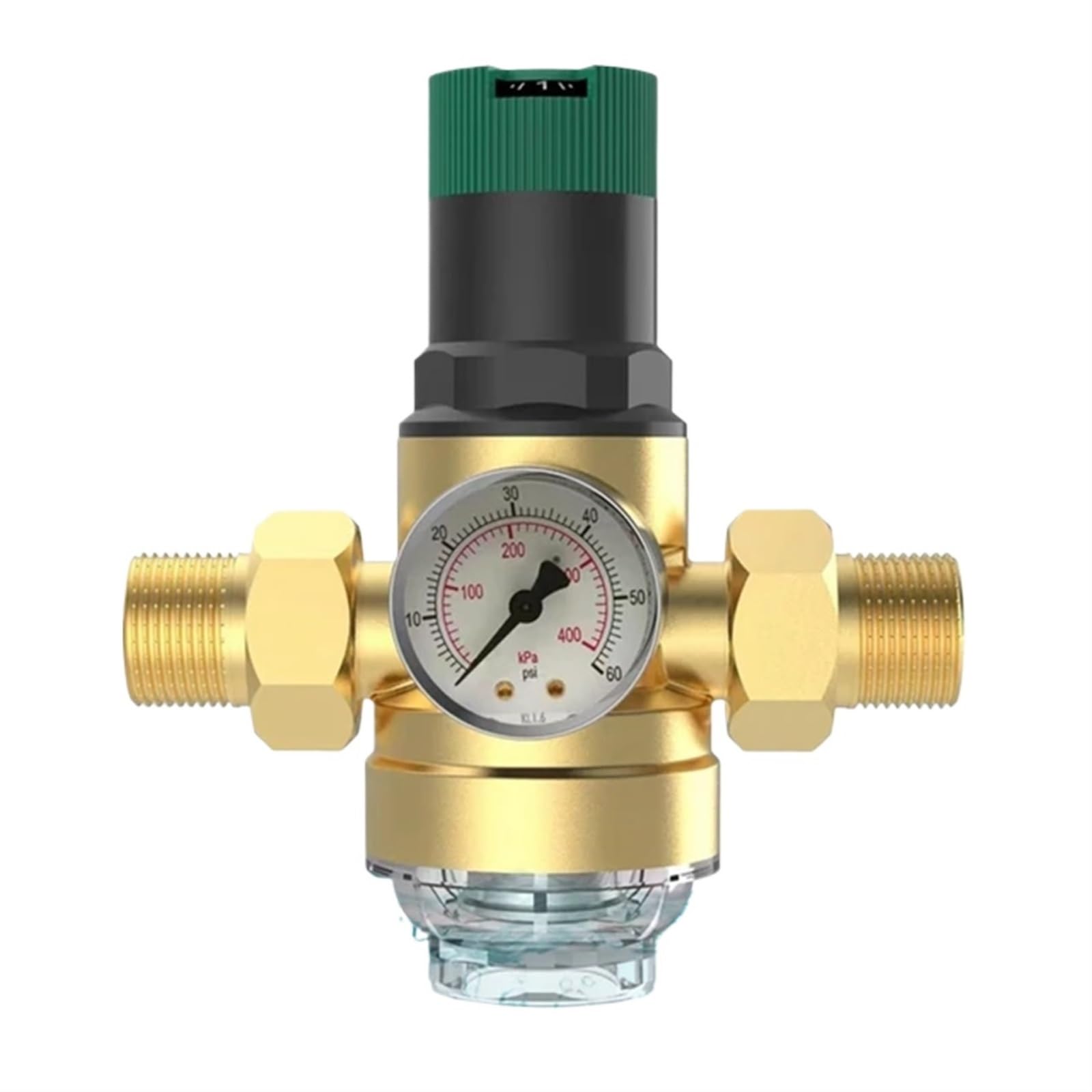 Regolatore di Pressione Acqua 3/4 Pollici con manometro e Filtro a Rete, regolatore di Pressione DN20 for Acqua Potabile per Tubi, impianti di irrigazione
