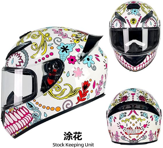 Motorcycle Helmet Racing Motocross Helmets Full Face Helmet with Internal Tinted Visor & DOT Approved for Moped ATV Cruiser Scooter