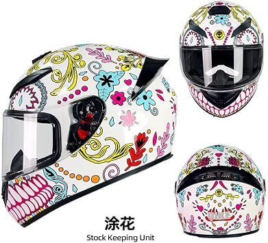 Motorcycle Helmet Racing Motocross Helmets Full Face Helmet with Internal Tinted Visor & DOT Approved for Moped ATV Cruiser Scooter