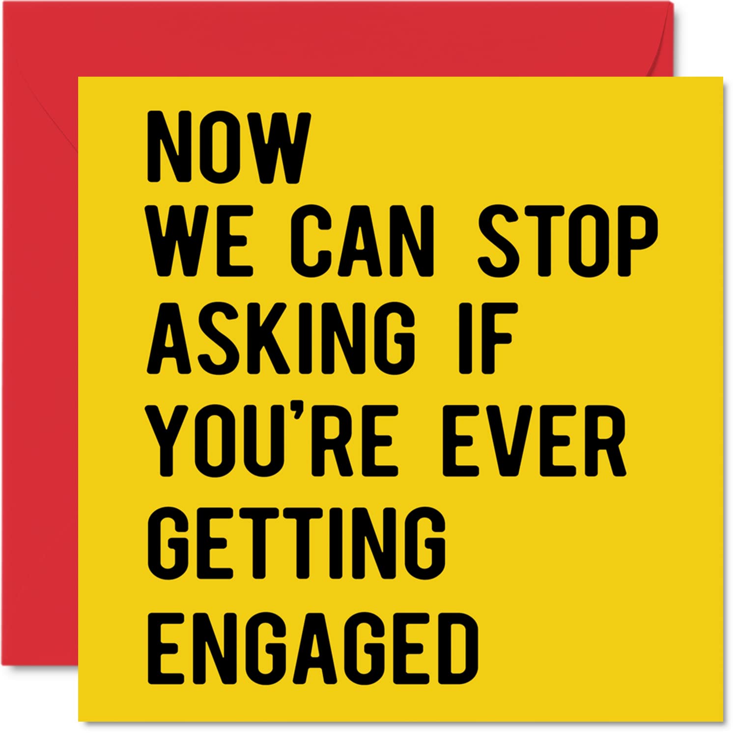 Funny Engagement Cards for Couples - Stop Asking - Congratulations Happy Engagement Gifts, Joke Congrats Card, 145mm Banter Wedding Marriage Greeting Cards for Fiance Fiancee
