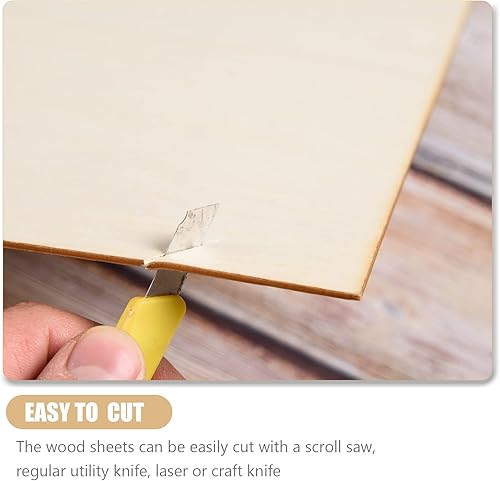 Miniatura 3 de 12 paquetes de hojas de madera de tilo sin terminar de 22 x 12 x 116 pulgadas - 2 mm de grosor, hojas de madera contrachapada rectangulares para