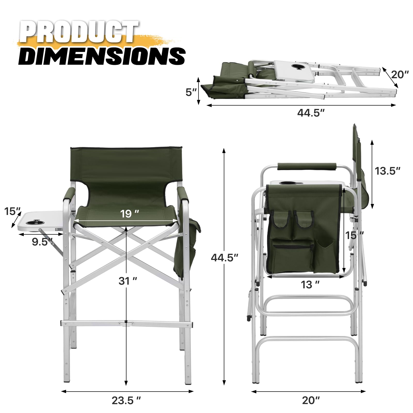 Folding Lawn Chair MoNiBloom Folding Camping Director Chair With