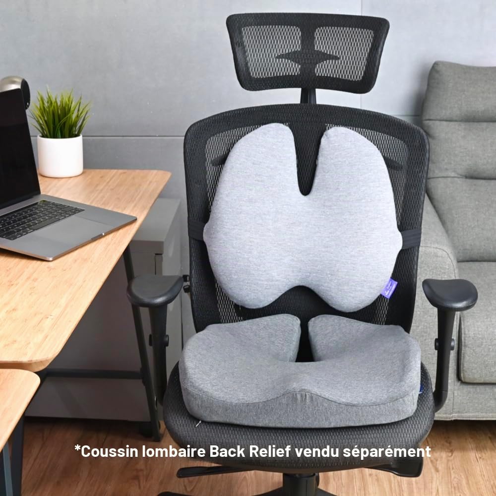 Cushion Lab Coussin de siège breveté pour soulager la Pression Pendant de Longues Heures Assis sur Une Chaise de Bureau/Maison, Voiture, Fauteuil Roulant – Mousse à mémoire de Forme Extra Dense pour