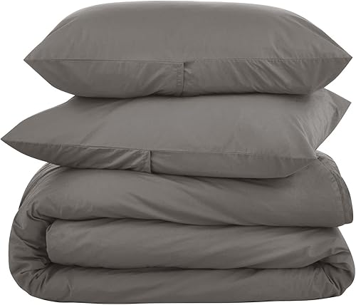Miniatura 9 de Nate Home by Nate Berkus - Juego de funda de edredón de percal de algodón de 200 hilos, 3 piezas, fresco, transpirable, tamaño matrimonialqueen, 1