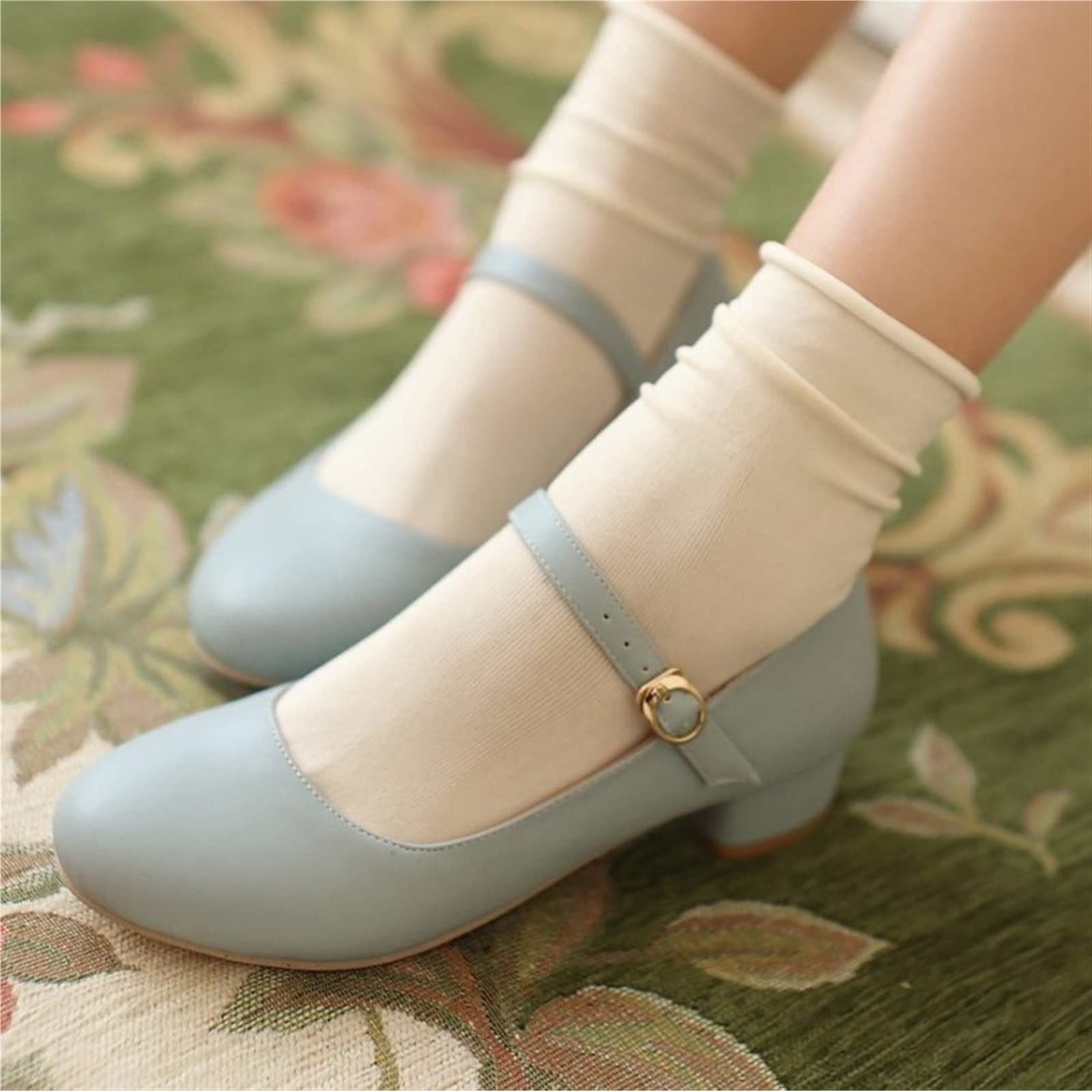 KKXXYQFC Buty damskie na płaskim obcasie Klamra Wiosna lato Buty damskie ły Pół obcasy Casual (Różowy, 3)