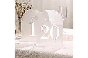UNIQOOO Table Signs for Wedding, Arch Acrylic Signs and Holders 5x7