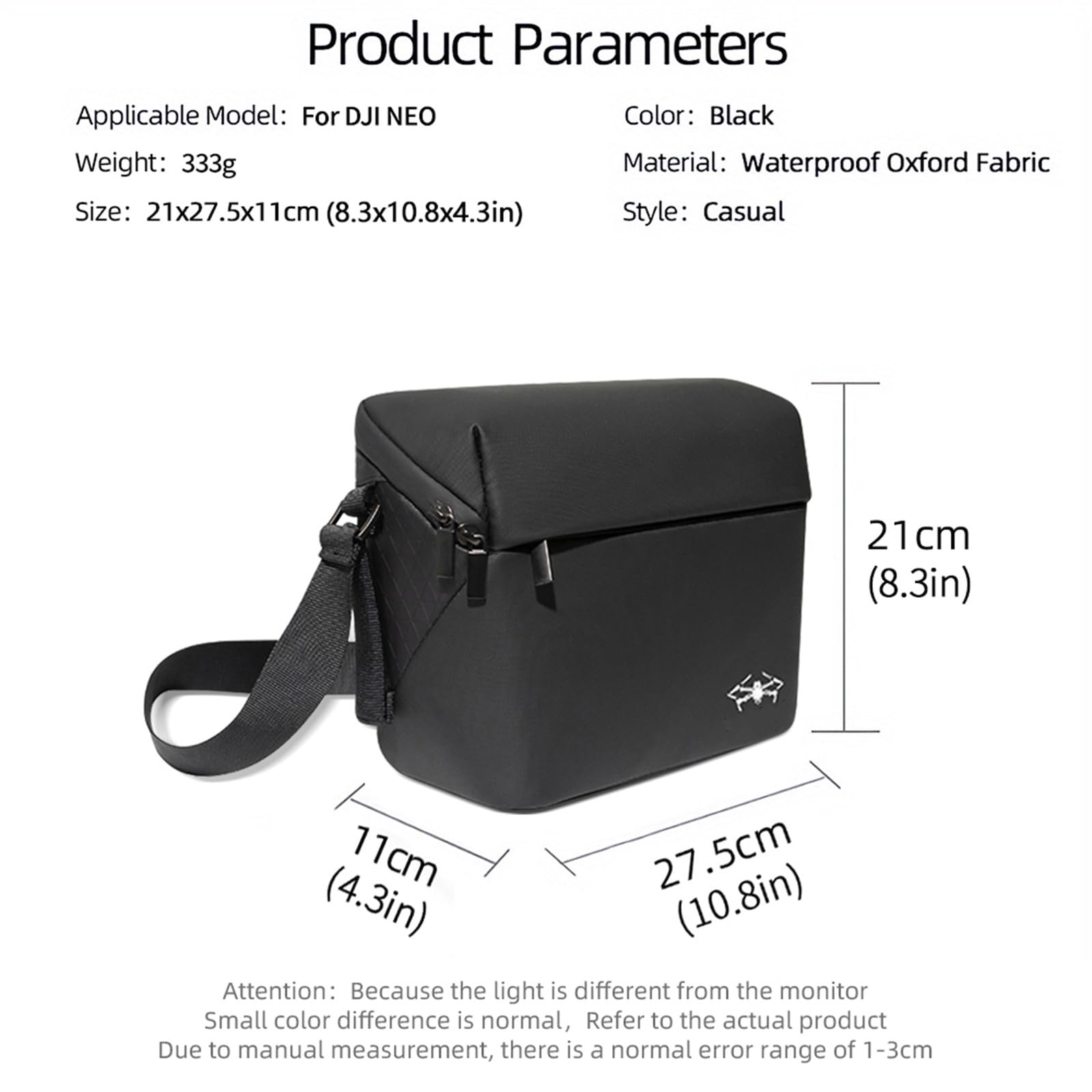 Borsa a tracolla per DJI Neo Custodia da viaggio Custodia protettiva per DJI Neo Accessori, Nero , Borsa a tracolla DJI Neo
