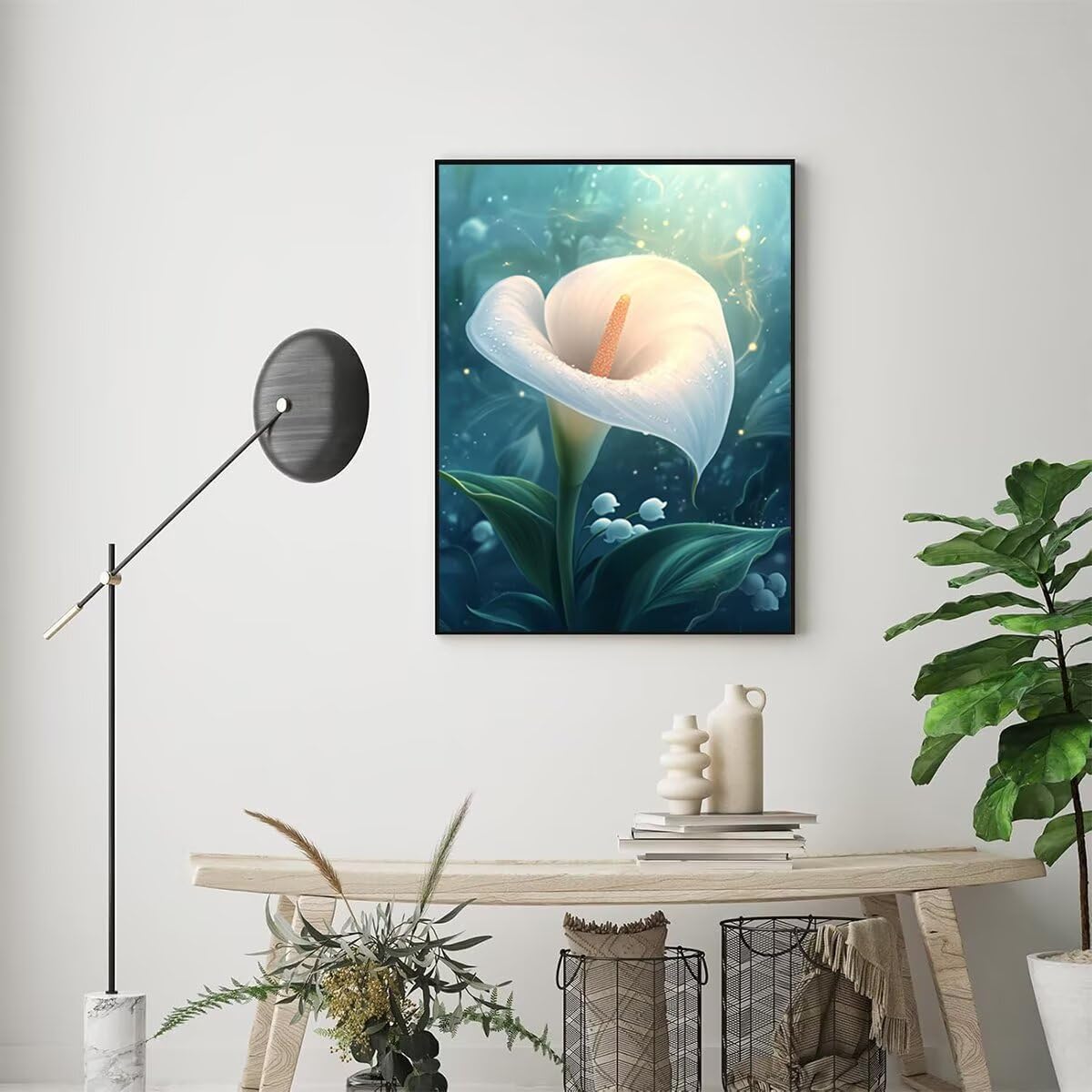 Dipingere con i Numeri Fiore, Paint by Numbers Adulti Paesaggio, Fai da te Creativi Adulti Quadri da Dipingere Numerati Kit per Decorazione Della Parete di Casa, Regalo 100x135 cm Senza Cornice 3U-P