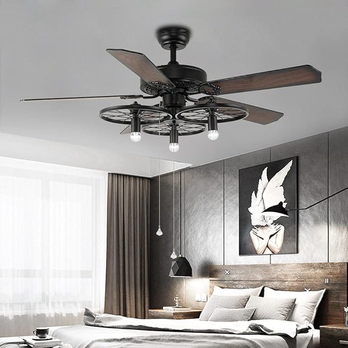Buy Farmhouse Ceiling Fan with Light and Remote Control, Industrial