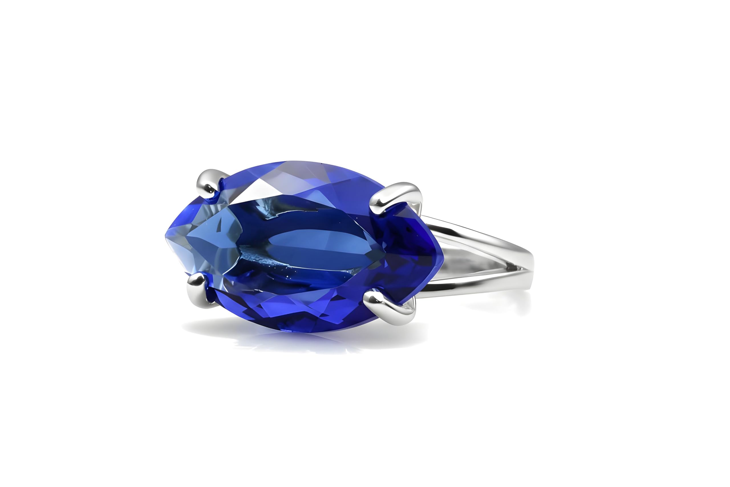 Bague saphir marquise en argent pour un mariage bohème chic unique - 9