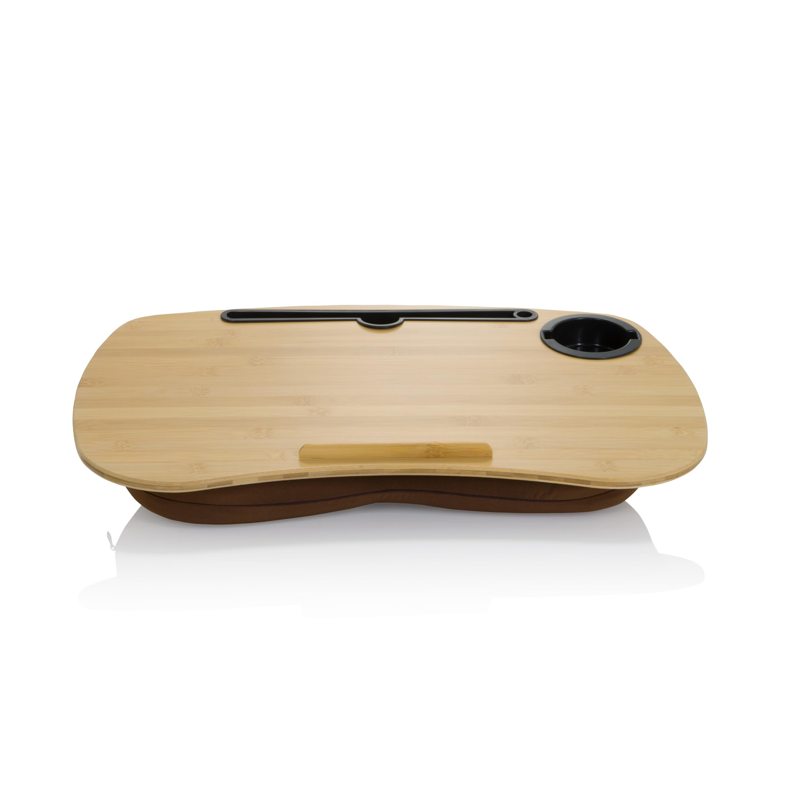 hjh OFFICE 830057 Soporte Portátil COMFILAP I 55 x 34 cm, Bandeja para Ordenador con Cojín, bambú