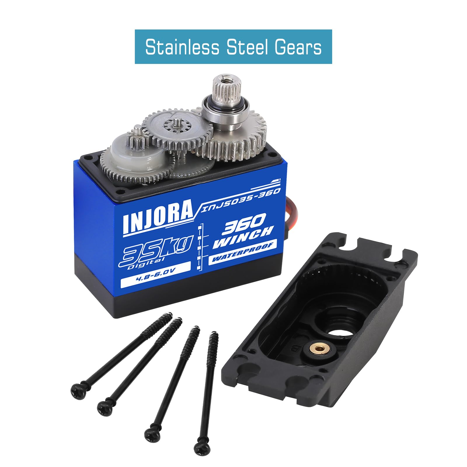 INJORA 35KG Digitale Servo Impermeabile Rotazione 360 per RC Crawler Modello Barca Auto