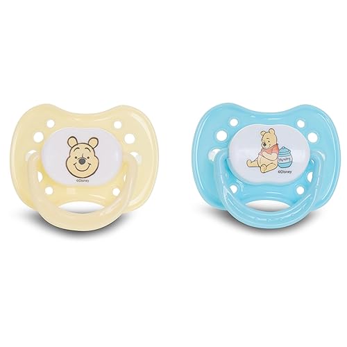 Miniatura 4 de Disney Juego de biberones y chupetes para bebé, 2 botellas en forma de reloj de arena de 11 onzas + 2 chupetes de ortodoncia, diseños con licencia