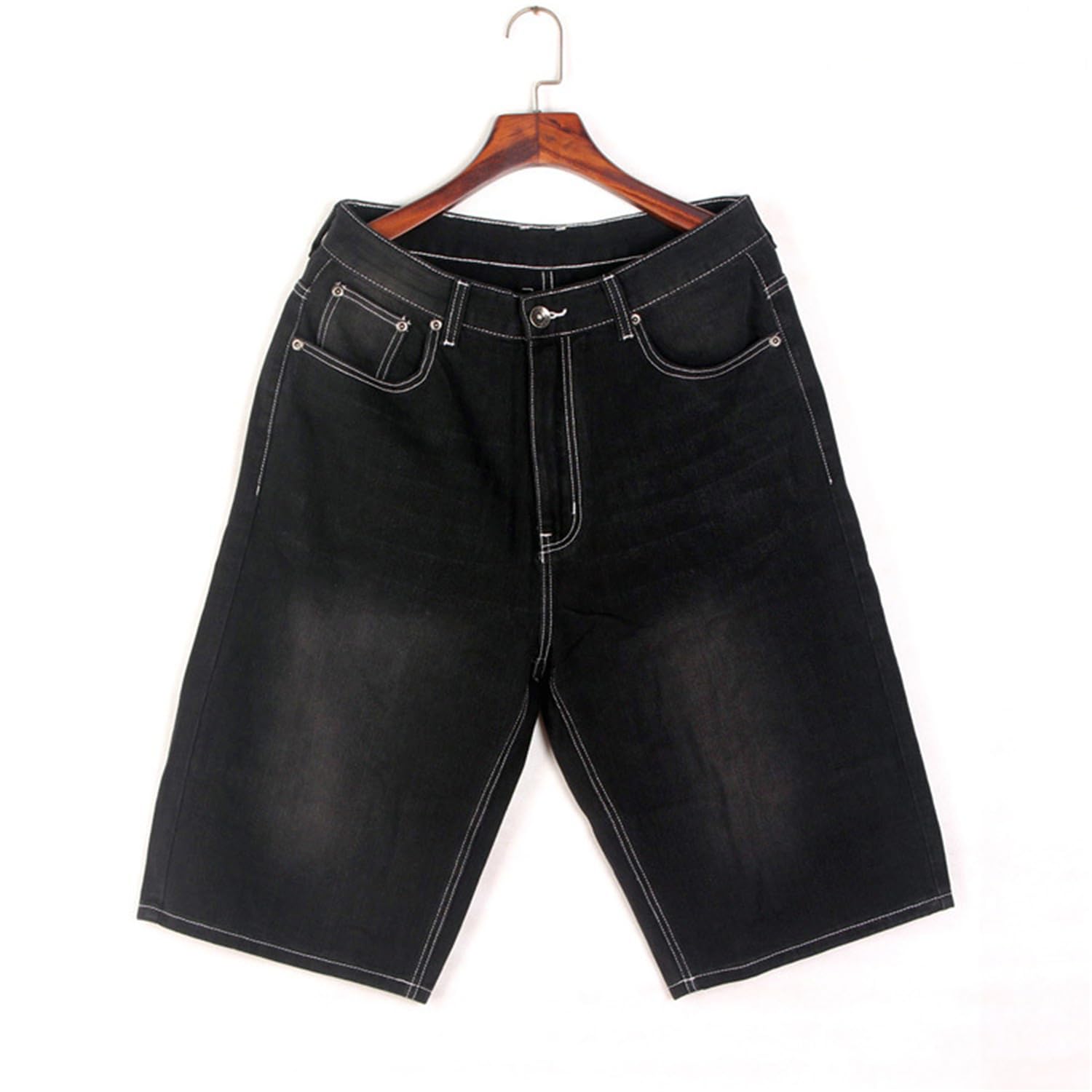 Pantaloncini di Jeans Larghi Uomo Pantaloncini Estivi Y2K Pantaloncini Ricamati Stampa Graffiti Vintage Jeans Hip Hop Pantaloncini Cargo per Ragazzi Adolescenti