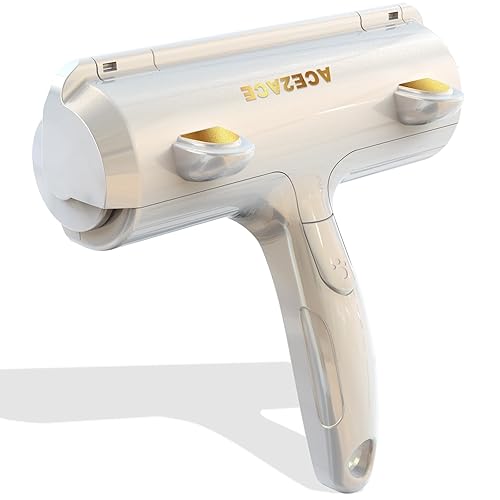 ACE2ACE Tierhaarentferner Fusselrolle, Fusselroller für Hundehaare und Katzenhaare Wiederverwendbar, Fusselbürste für Tierhaar, für Sofa, Bett, Teppich, Kratzbaum, Weihnachtsedition, Weiß