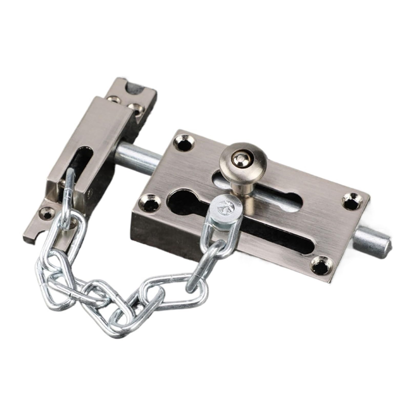 Security Guard Door Chain Alloy Hotel Home Window Safety Sliding Bolt Lock Antique Latch Hardware for Door(Brushed)