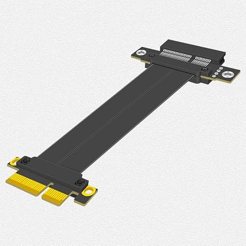 PCIE 4.0 x4 Extender Riser Cable,High Speed Flexible Right Angle PCI-E Port GPU Graphic Card Extension Cable-200mm90 Degrees (PCIE 4.0X4 180degrees)