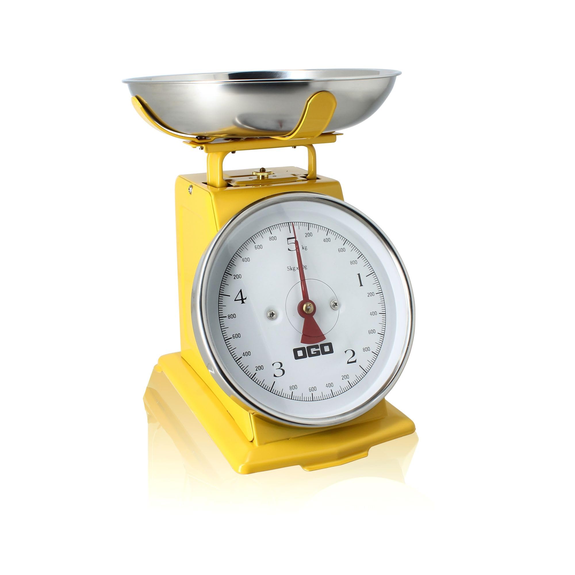 OGO LIVING - Bilancia meccanica in acciaio inossidabile giallo 5 kg graduazione 20 g - 7915022