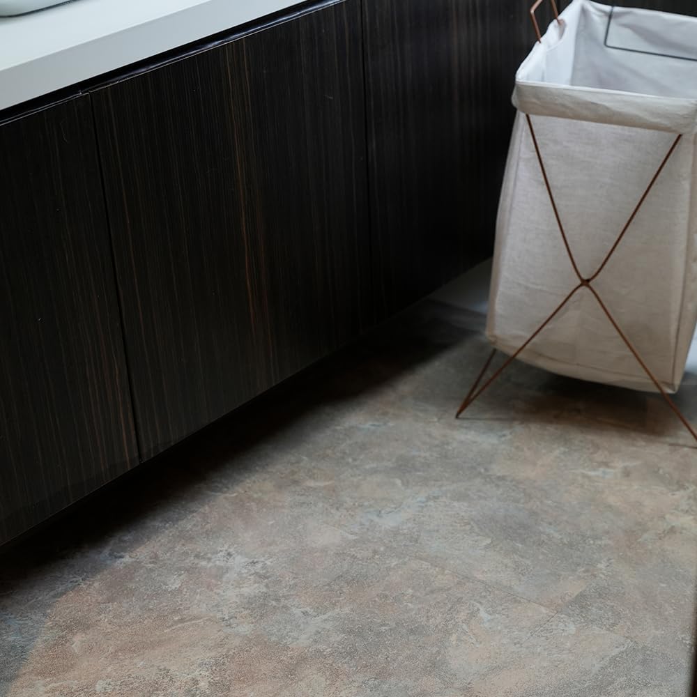 Piastrelle autoadesive effetto marmo, 30,5 x 30,5 cm, in vinile, con superficie antiscivolo testurizzata, resistenti alle fuoriuscite, adatte per affittuari per bagno e cucina, confezione da 20
