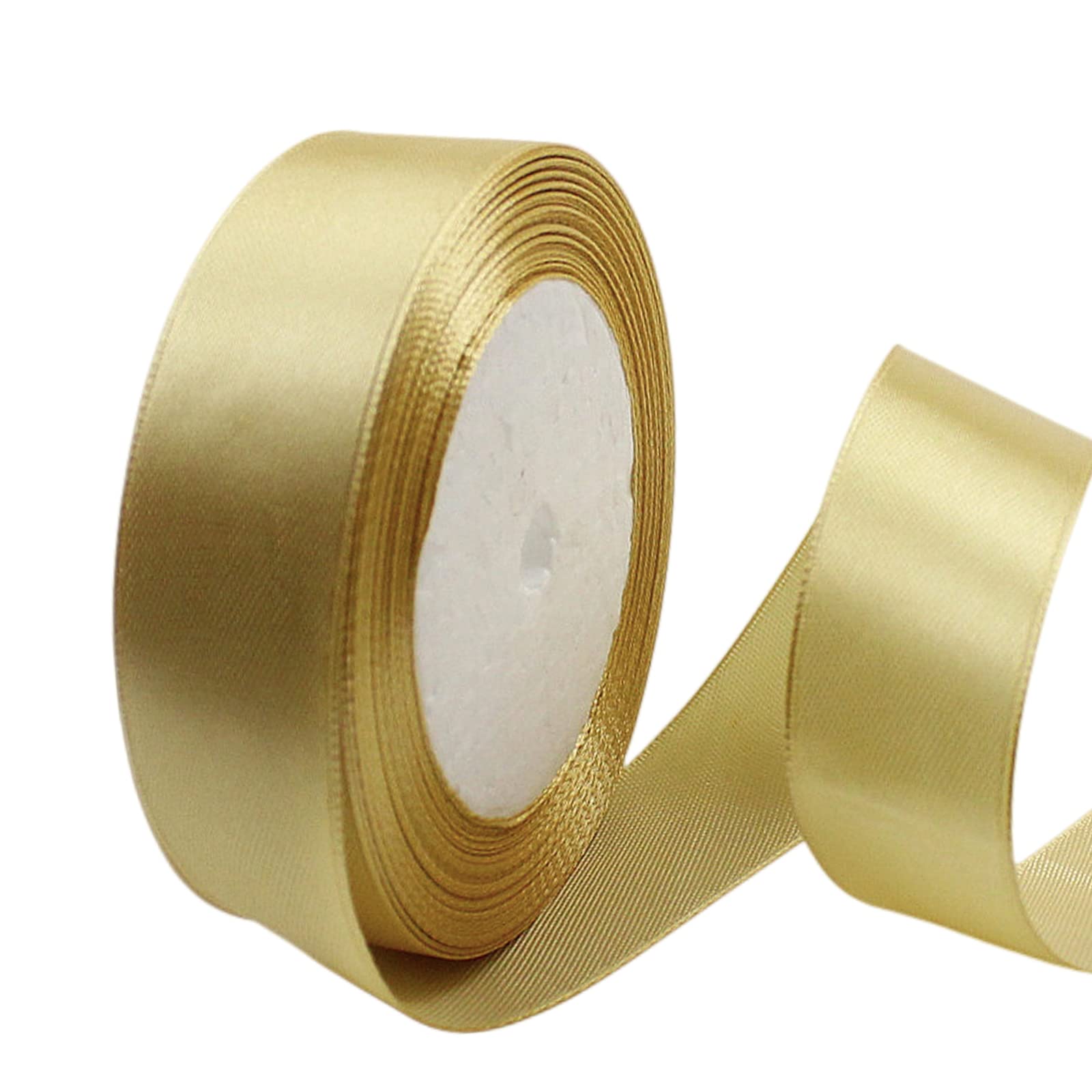 Champagne Gold Satin Ribbon 10mm, 23 Meters Champagne Fabric Ribbons Double Sided Silk Ribbons for Gift Wrapping, Crafting, Hair Bows, Balloons, Wreaths, Cakes, Wedding Party, Christmas Decoration — view 40