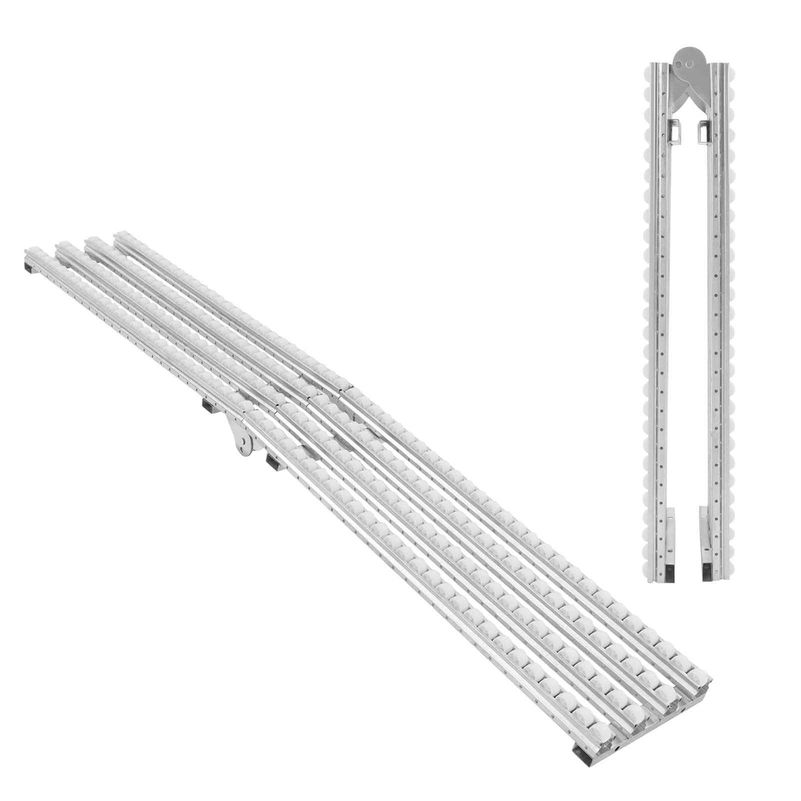 Lekki stół przenośnikowy do magazynów, niezmotoryzowany przenośnik rolkowy z kółkami, przenośny zjeżdżalnia ładunkowa 30 x 300 cm do rozwiązań do obróbki drewna i przechowywania.