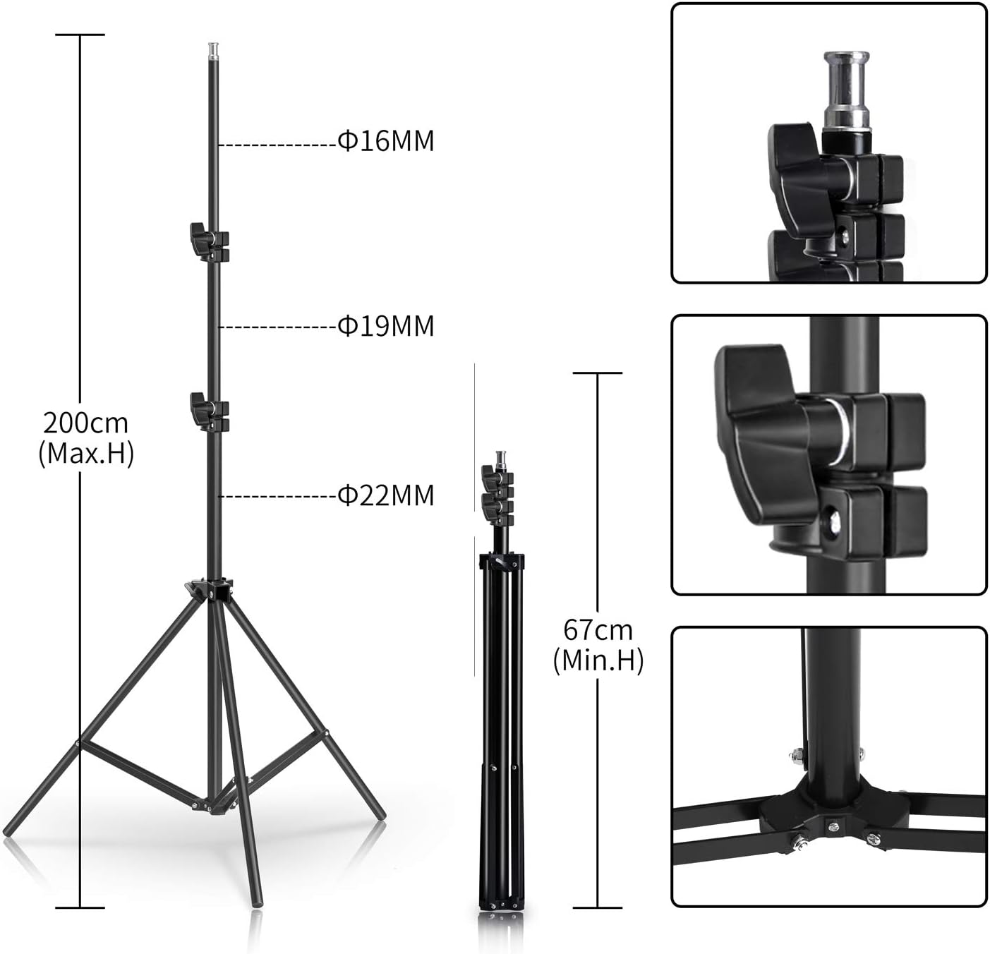 Professional Photo Studio Background Support Kit Softbox Reflective Umbrella 85W 5500k Continuous Lighting for Still Life, Portrait and Video Shooting