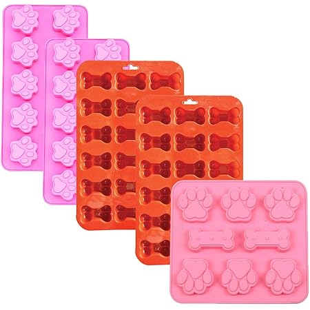 Amazon.com: Juego de 5 moldes de silicona con cuerpo de perro, huellas de  huesos de mascotas, huesos de huesos de huesos para tratar huesos de perro  casero, para hornear chocolate, para horno