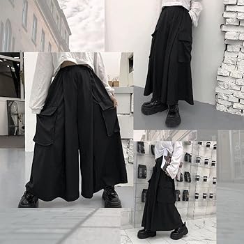 Amazon.co.jp: [MORASTYLE] タック ワイド パンツ メンズ 袴