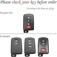 Vista 2 de Funda para llavero compatible con Toyota Highlander Avalon Camry Corolla RAV4 Sequoia TPU suave protección para llave de coche, carcasa negra