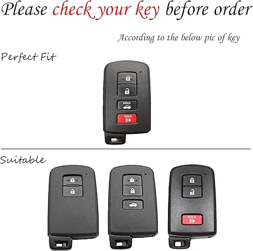 Miniatura 2 de Funda para llavero compatible con Toyota Highlander Avalon Camry Corolla RAV4 Sequoia TPU suave protección para llave de coche, carcasa negra