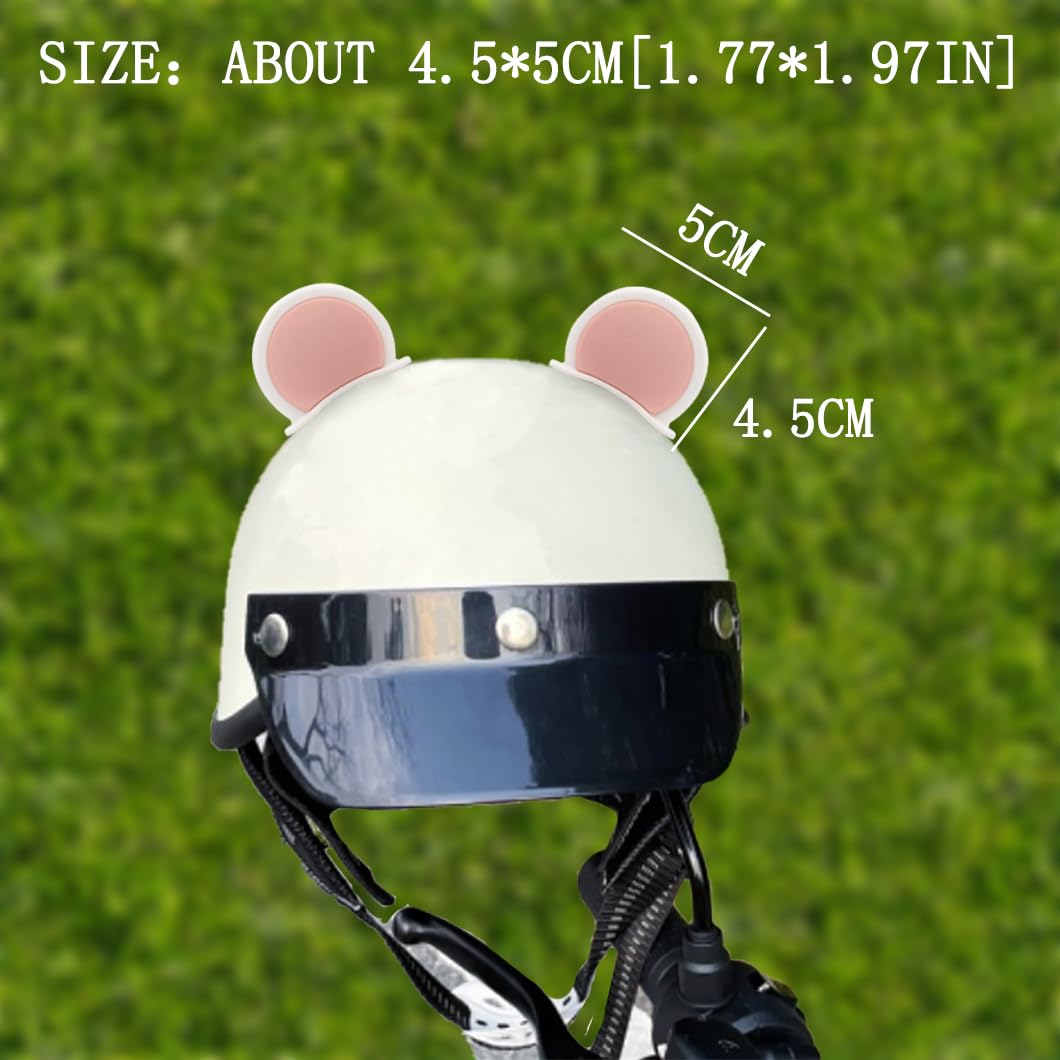 2 Pieces Bear Ears Helmet Horns Helmet Accessories Helmet Decoration Ears for Ski Bicycle Motorcycle Helmet White