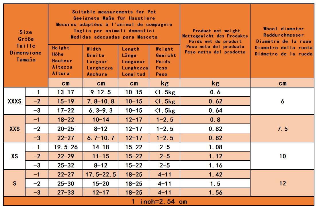 Regulowany wózek dla psa M-2 Rozmiar rehabilitacja tylnych łap 30-38cm 17-22cm 20-28cm