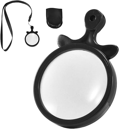 Miniatura 6 de Lupa de bolsillo 10X con cordón para bolsa de cuero, lupa portátil de mano para personas con baja visión, lectura y observación de mapas