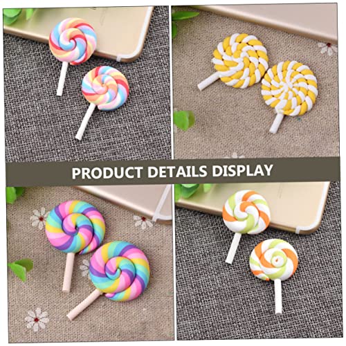 Décorations de lollipops polymère pour miniatures créatives et customisation DIY - 7