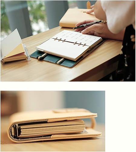 Miniatura 4 de Papel de recambio A5, hojas sueltas, papel de relleno con forro de papel recargable, 6 anillos a rayas, 135 hojas (270 páginas) para carpeta A5,