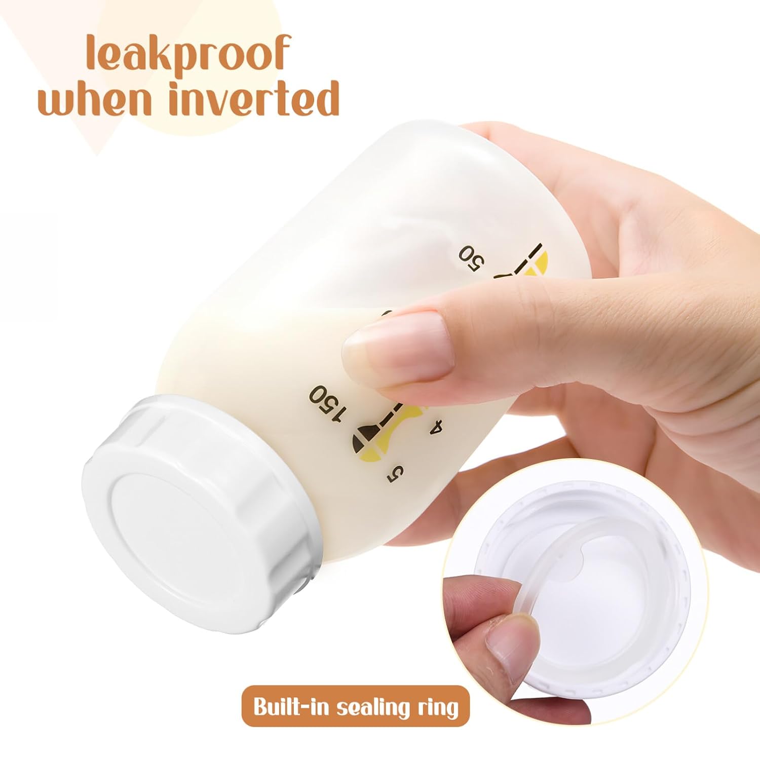8pcs Baby Bottle Caps Bottle Lids Replacement Wide Mouth Bottles Lid Cap Replace Natural Bottle Sealing Ring Sealing Disc 2.2x2.2x0.79 Inch