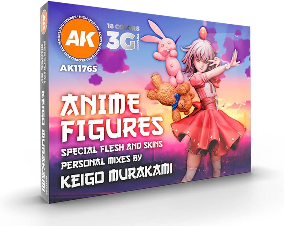 AK Interactive Keigo Murakami AK11765 3G Acrylic Paint Kit - Special Anime Figures Flesh and Skin Black