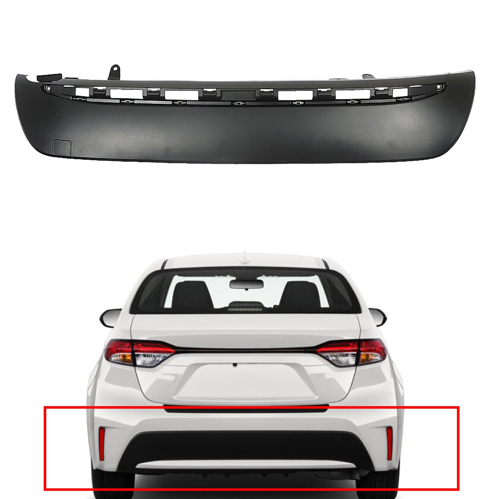 ロードショー② SEBLAFF Black Rear Bumper Lower Valance Moulding Trim Cover