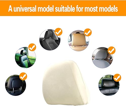 Miniatura 3 de Yumfugu Paquete de 2 fundas protectoras para reposacabezas de asiento de automóvil, fundas protectoras suaves a prueba de polvo, fundas universales