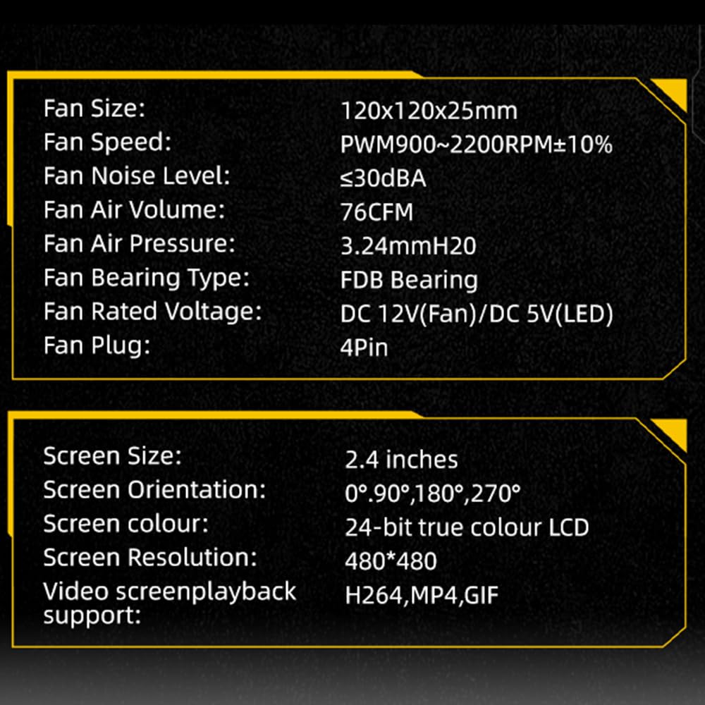 Docooler XT Enfriador de CPU con congelador líquido para Escritorio con Pantalla de Monitor LCD, 360 mm, Control Inteligente de Temperatura, Bomba de Agua optimizada, Efecto de iluminación RGB