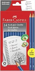 Lápis de cor,Faber-Castell,PM/1210AZ12+2; Ecolápis Grafite Max nº 2HB, Azul, Redondo; 12+ 2 unidades