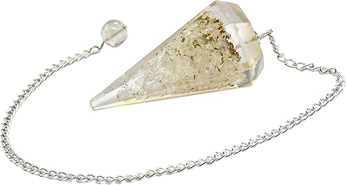 Miniatura 2 de Amazing Gemstone Péndulos de cristal de orgón de cuarzo transparente para adivinación y radiestesia péndulo de cristal con verdadero movimiento de