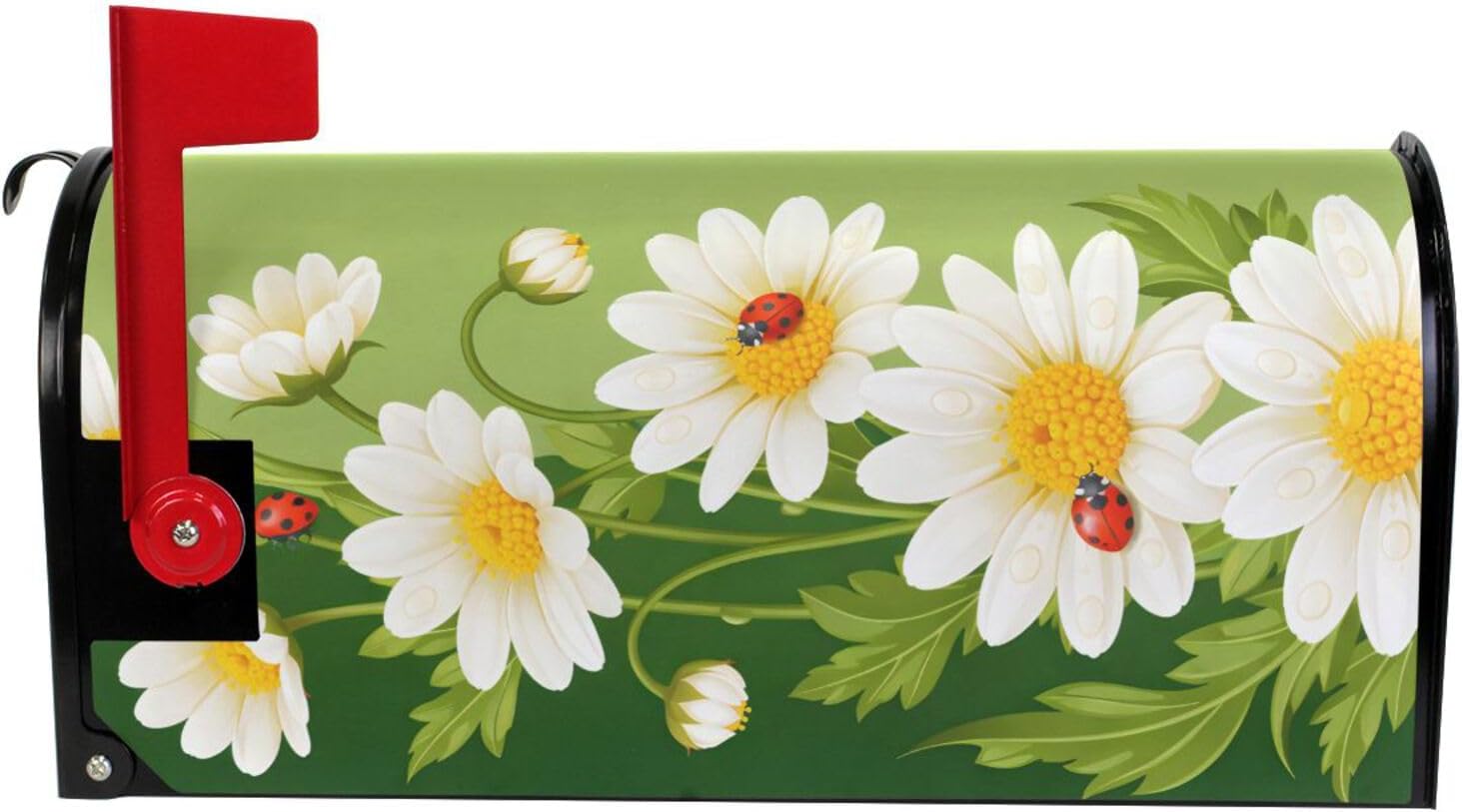 WOOR Daisies and Ladybugs Magnetic Mailbox Cover Spring Oversized-20.8"x 25.5"