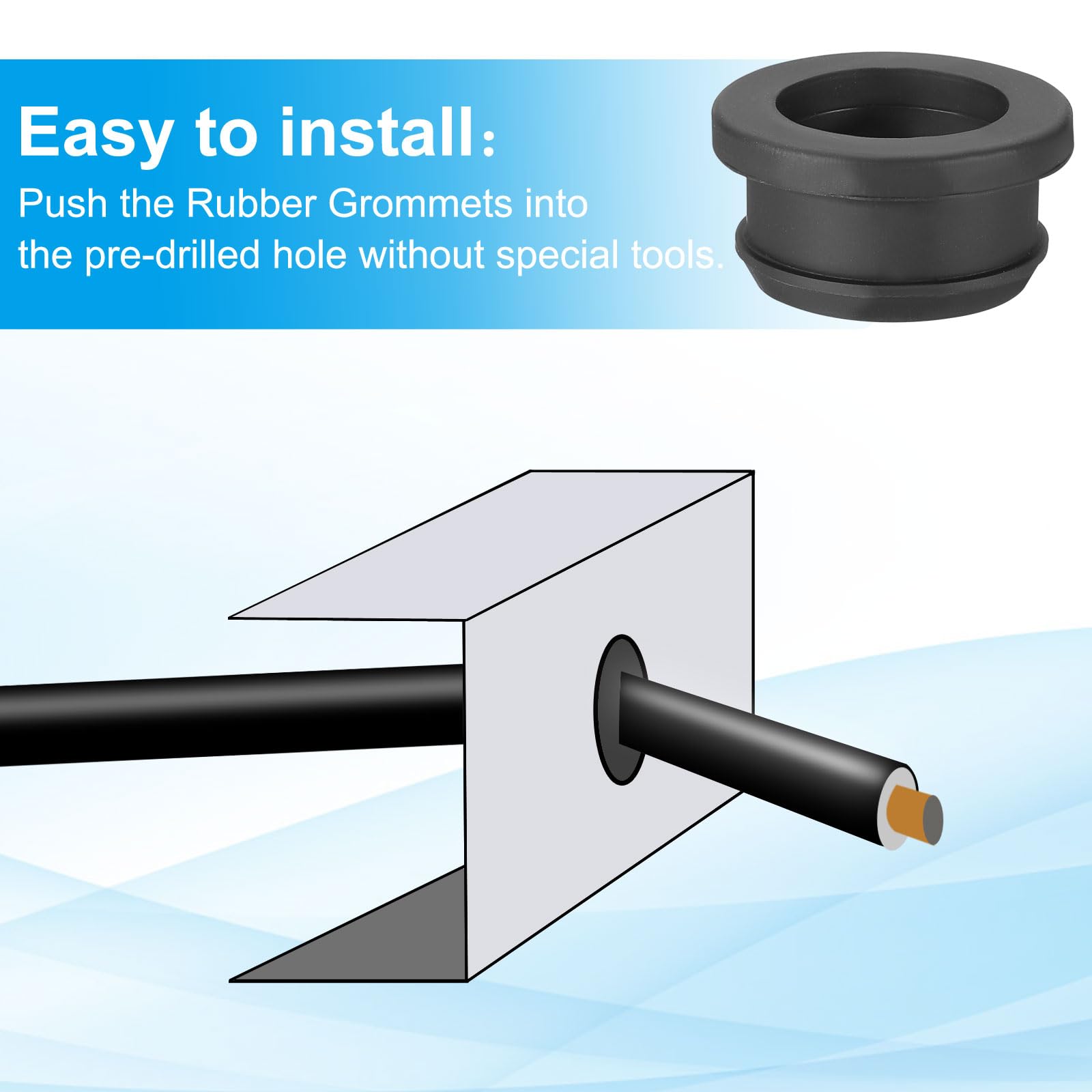PATIKIL 26mm / 1 Inch Drill Hole,13/16 Inch ID Rubber Grommets - Image 4