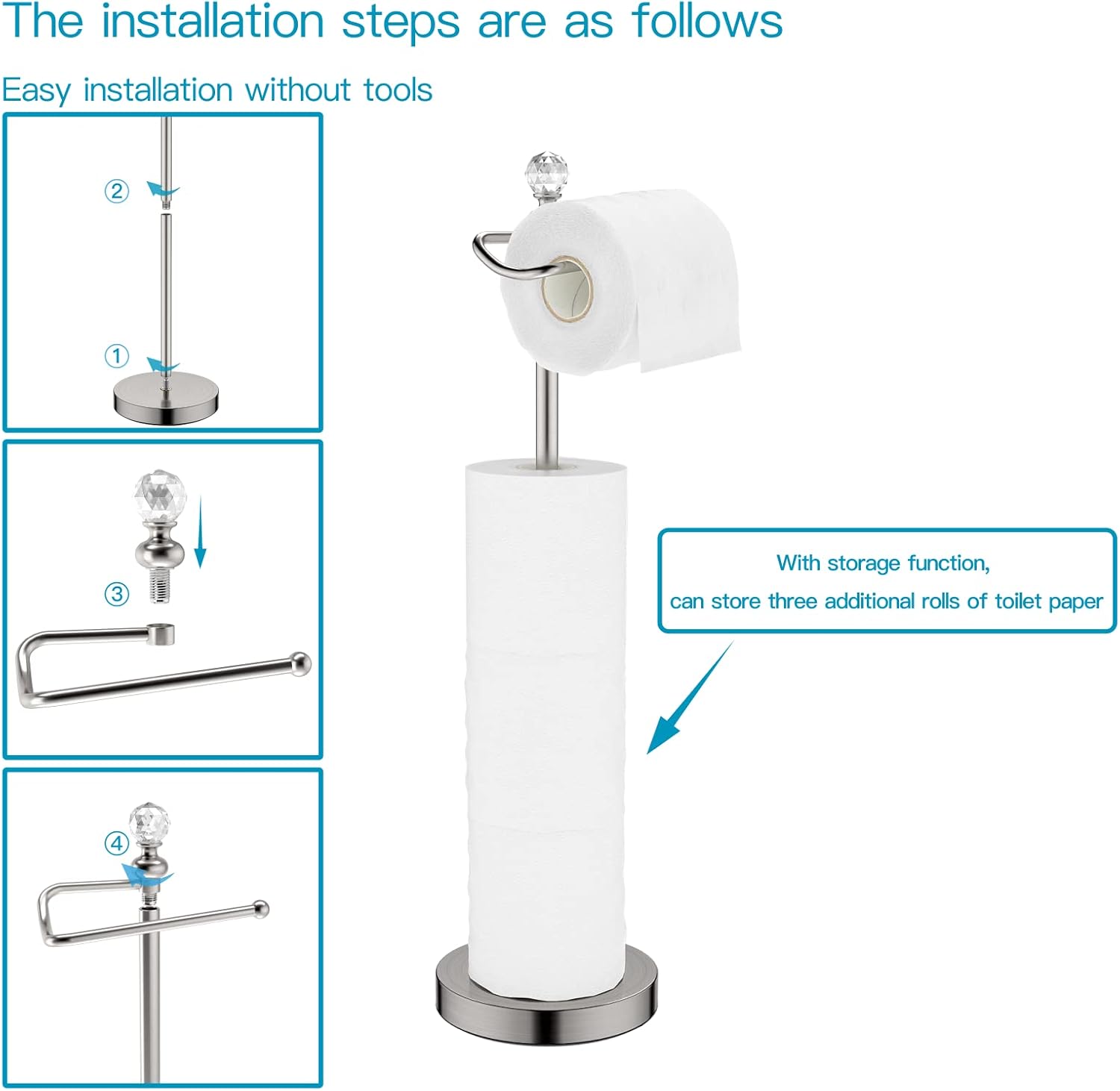 hand towel holder and toilet paper holder(Brushed Nickel) bundled goods，RLBM 001A+RLBM 002A