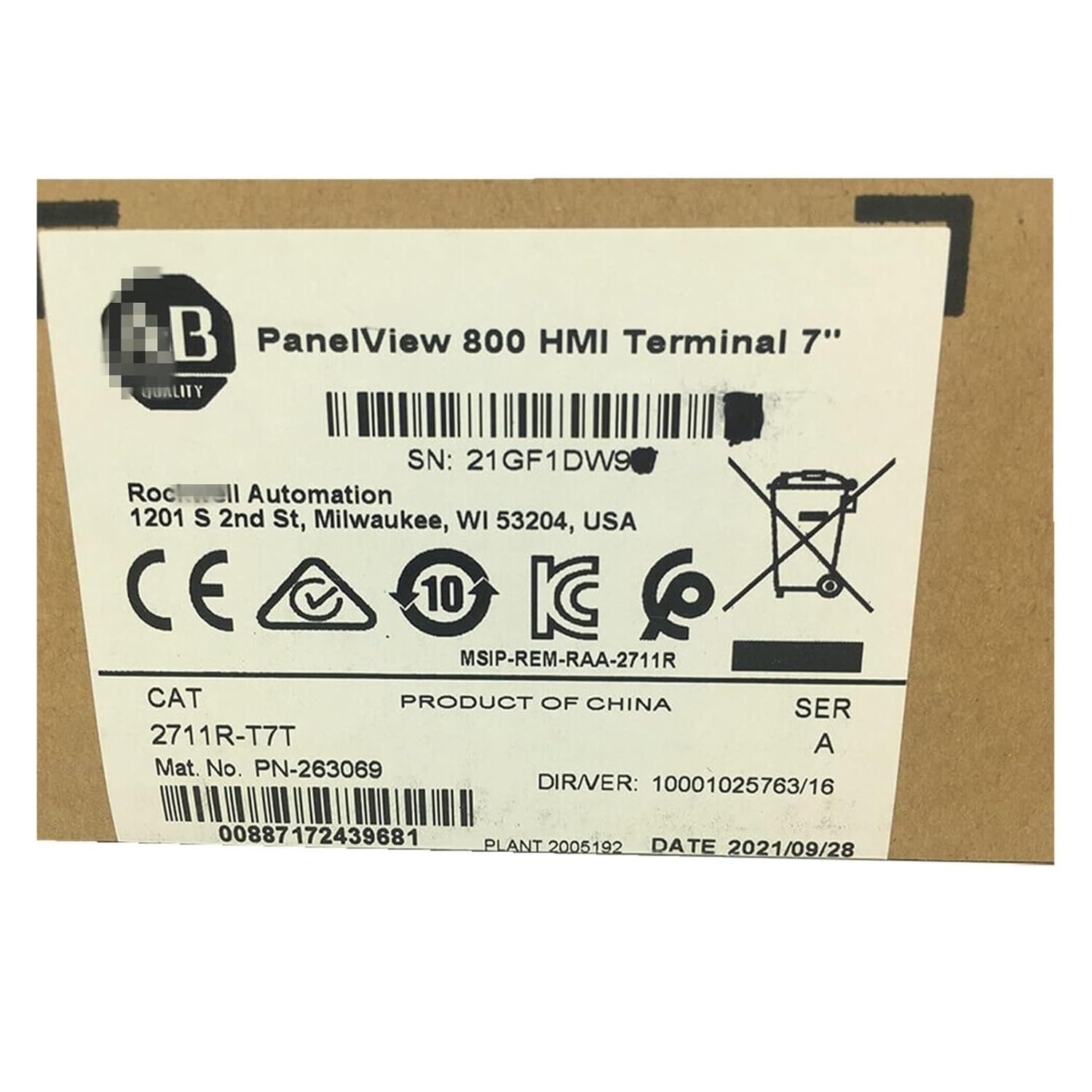 2711R-T7T Panel View 800 7 Inch HMI 2711RT7T Sealed in Box