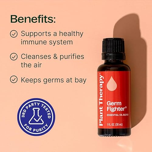Vista 2 de Plant Therapy Germ Fighter Essential Oil Blend 100% Pure, Undiluted, Natural Aromatherapy, Therapeutic Grade 30 mL (1 oz)