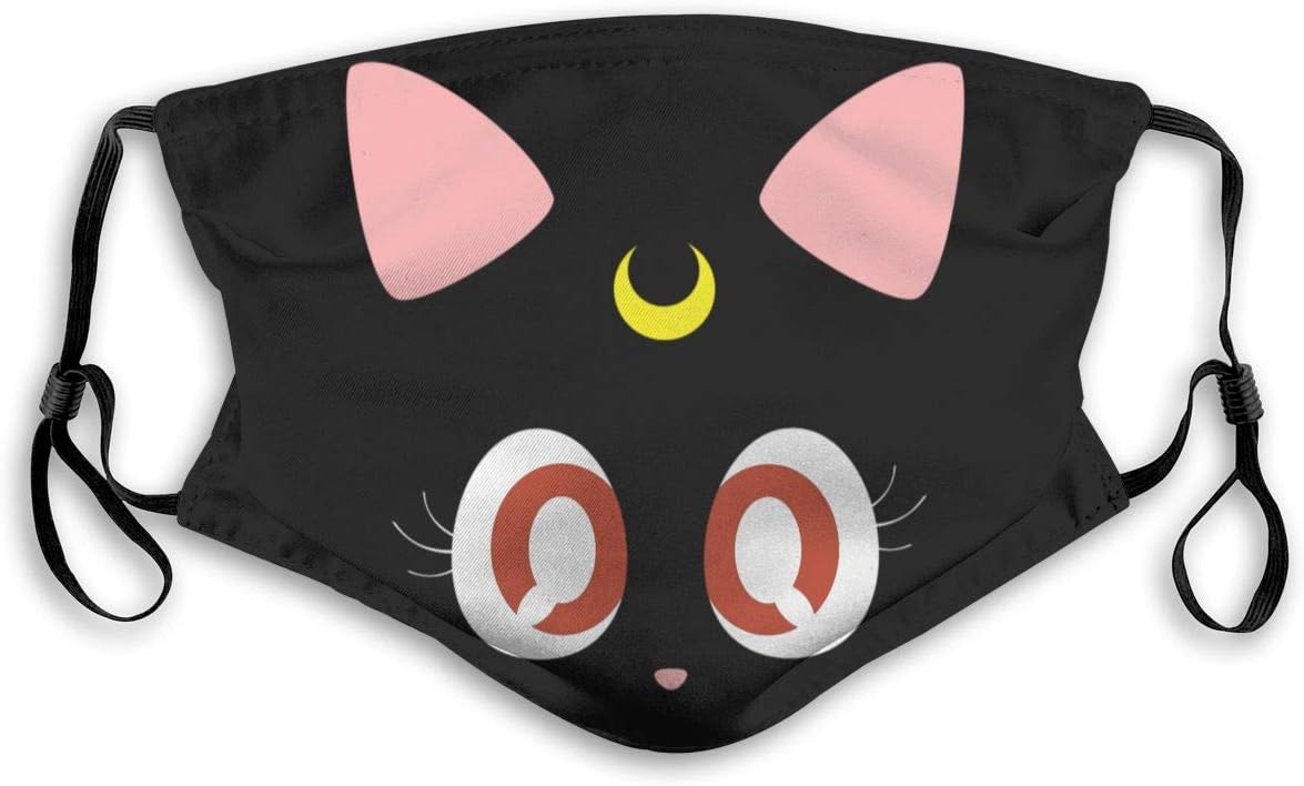 Luna Kawaii Cat Unisex Adult Washable Reusable Dust Mouth Cover Ma-sk With Filter For Cycling Camping Travel Safety Ma-sk Anti-smog PM2.5 Ma-sk